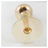 Perfume Atomizer - Vintage Amber Glass with Brass Top on Pedestal Base