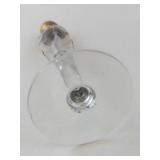 Vintage Glass Perfume Bottle - Gold Collar & Stopper