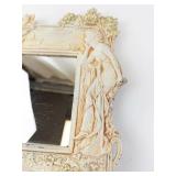 Grecian Goddess Mirror Frame - Vintage Resin, Floral Relief