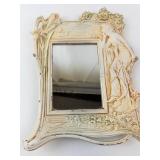 Grecian Goddess Mirror Frame - Vintage Resin, Floral Relief