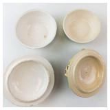 Two Italian Floral Lidded Porcelain Bowls - 2-Piece Set with Multicolor Rose Bouquets