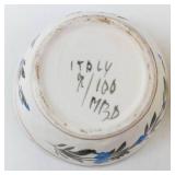 Two Italian Floral Lidded Porcelain Bowls - 2-Piece Set with Multicolor Rose Bouquets