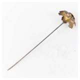 Floral Hat Pin with Gold-Tone Flower Cluster