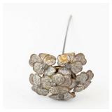 Floral Hat Pin with Gold-Tone Flower Cluster
