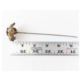 Floral Hat Pin with Gold-Tone Flower Cluster