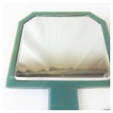 Vanity Set - Vintage Green Bakelite/Celluloid with Mirror & Brushes