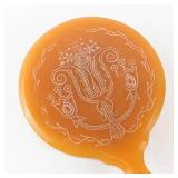 Hair Brush - Bakelite Amber Boar Bristle Vanity Brush