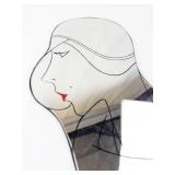 Profile Silhouette Wall Mirror or Standing Frame - Abstract Line Art Female Portrait