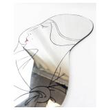 Profile Silhouette Wall Mirror or Standing Frame - Abstract Line Art Female Portrait