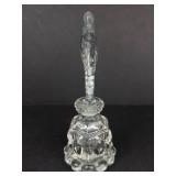 Perfume Bottle Crystal Glass with Beaded Base & Ornate Stopper - Vintage