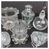 Clear Crystal Glass Decanter, Purfume Ornament Set - Assorted Vessels