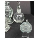 Clear Crystal Glass Decanter, Purfume Ornament Set - Assorted Vessels