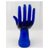 Hand Display Sculpture - Cobalt Blue Glass