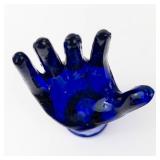 Hand Display Sculpture - Cobalt Blue Glass