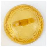 Sugar Bowl with Lid - Amber Glass, Pressed Swirl Pattern