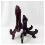 Two Vintage Wooden Display Stands with Curved Feet - Folding Easel/Picture Frame Stands