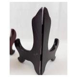 Two Vintage Wooden Display Stands with Curved Feet - Folding Easel/Picture Frame Stands