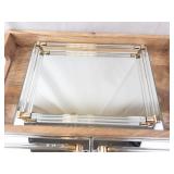 Hudson 43 Wood Tray with Mirror Glass Display Trays - Vintage Mid-Century Modern Set- For Vanity (Group of 4)