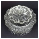 7 Clear Glass Display Plates - Assorted Edge Patterns