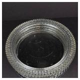 7 Clear Glass Display Plates - Assorted Edge Patterns