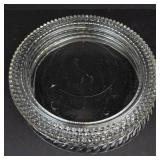 7 Clear Glass Display Plates - Assorted Edge Patterns