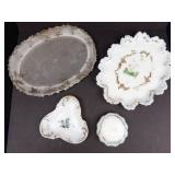 Porcelain Vanity Plates & Ring Holders (Lot of 4)