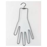 Hand-Shaped Metal Wire Glove Hanger With Five Finger Slots - Rust Patina