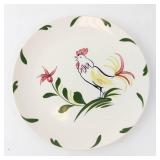 Blue Ridge Hand Painted Plate - Rooster & Floral Motif - Made in USA