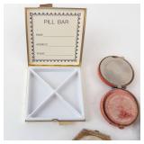 Vintage Floral Enamel Powder Compacts - 4-Piece Set (Square, Round, Hexagon, Octagon)