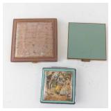 Vintage Powder Compacts (Lot of 3) - Gold Tone & Enamel