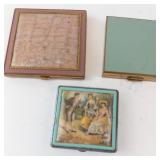 Vintage Powder Compacts (Lot of 3) - Gold Tone & Enamel