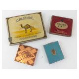 Camel Vintage Cigarette Tin Set - Craven A Virginia Tin, Copper Diamond Box, Turquoise Tin