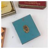 Camel Vintage Cigarette Tin Set - Craven A Virginia Tin, Copper Diamond Box, Turquoise Tin
