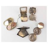 Vintage Silver-Tone 5-Piece Vanity Set - Cigarette Cases & Powder Compacts