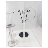 Hat Stands - Clear Glass & Black Metal Display Stands (2-Piece)