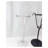 Hat Stands - Clear Glass & Black Metal Display Stands (2-Piece)