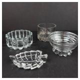 Leaf-Shaped  Glass Dishes - 4-Piece Set