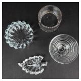 Leaf-Shaped  Glass Dishes - 4-Piece Set