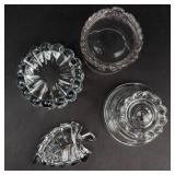 Leaf-Shaped  Glass Dishes - 4-Piece Set