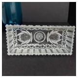 Glassware Collection: Diamond-Pattern Lidded Candy Dish Cover, Flower Bowls, Rectangular Pattern Box Lid