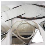 Ornate Oval Wall Mirror with Carved Frame - Geometric Mirror Panels Salvage (13 Total)