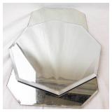 Ornate Oval Wall Mirror with Carved Frame - Geometric Mirror Panels Salvage (13 Total)