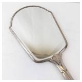 Hand Mirror - Vintage Silver-Tone Engraved Handle