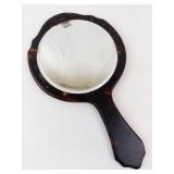 Vintage Tortoiseshell Round Hand Mirror With Long Handle
