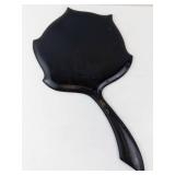 Hand Mirror - Vintage Black Wooden Frame with Round Mirror