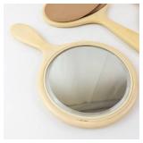Beige Round Handheld Vanity Mirrors (Lot of 3)