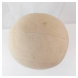 Beige Fabric Mannequin Head Form on Black Base - Wig Display Stand