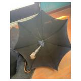 Vintage Umbrellas - Assorted Black Canopies with Wooden Handles (Used/Torn)