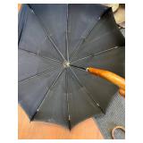 Vintage Umbrellas - Assorted Black Canopies with Wooden Handles (Used/Torn)