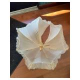 White Parasol Umbrella with Bamboo Shaft - 8-Rib Canopy, Decorative